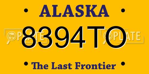 8394TO Alaska License Plate