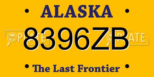 8396ZB Alaska License Plate