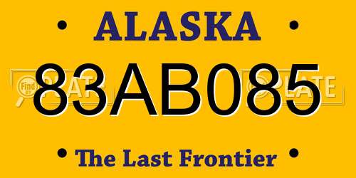 83AB085 Alaska License Plate