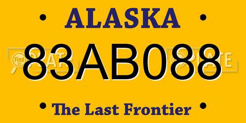 83AB088 Alaska License Plate