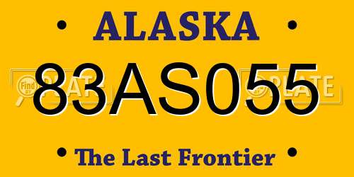 83AS055 Alaska License Plate