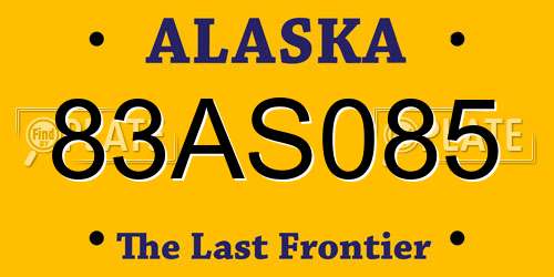 83AS085 Alaska License Plate