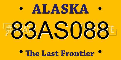 83AS088 Alaska License Plate