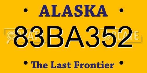83BA352 Alaska License Plate
