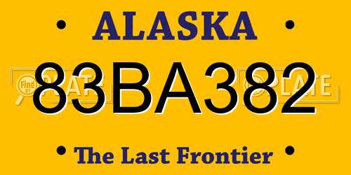 83BA382 Alaska License Plate