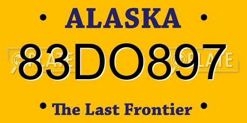 83DO897 Alaska License Plate
