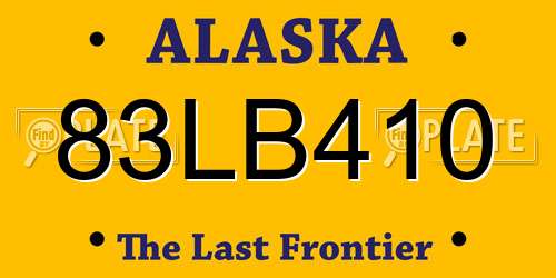 83LB410 Alaska License Plate