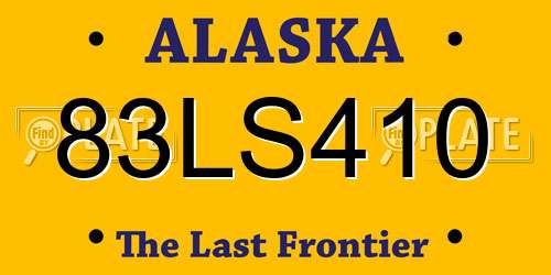 83LS410 Alaska License Plate