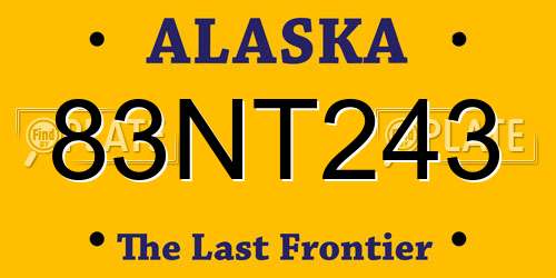 83NT243 Alaska License Plate
