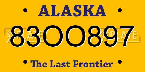 83OO897 Alaska License Plate