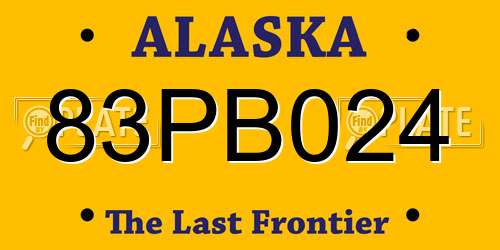 83PB024 Alaska License Plate