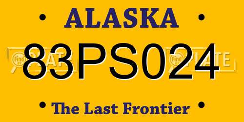 83PS024 Alaska License Plate