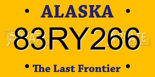 83RY266 Alaska License Plate