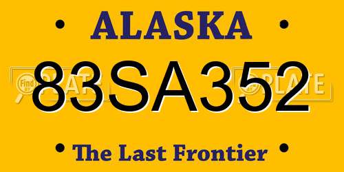 83SA352 Alaska License Plate