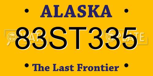 83ST335 Alaska License Plate