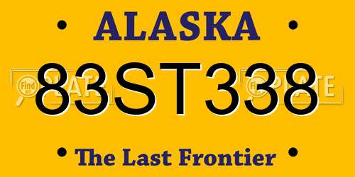 83ST338 Alaska License Plate