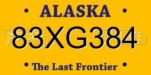 83XG384 Alaska License Plate