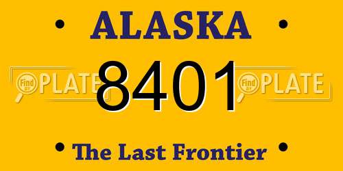 8401 Alaska License Plate