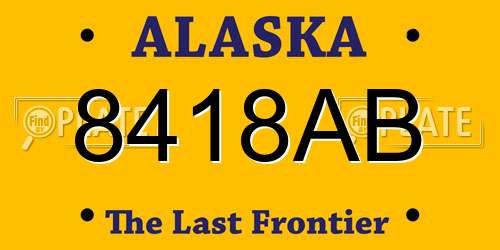 8418AB Alaska License Plate