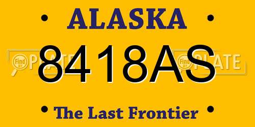 8418AS Alaska License Plate