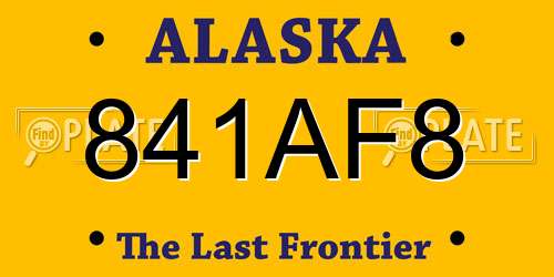 841AF8 Alaska License Plate
