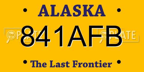 841AFB Alaska License Plate