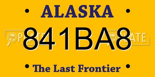 841BA8 Alaska License Plate