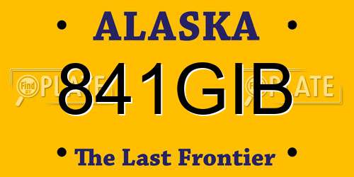 841GIB Alaska License Plate