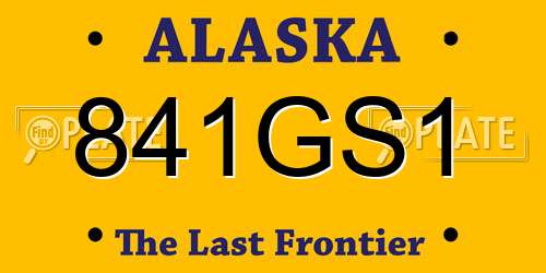 841GS1 Alaska License Plate