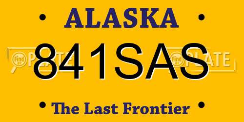 841SAS Alaska License Plate