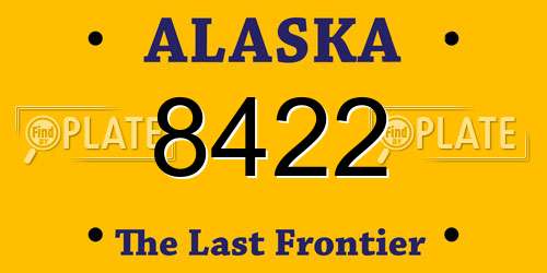 8422 Alaska License Plate