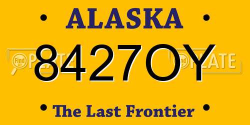 8427OY Alaska License Plate