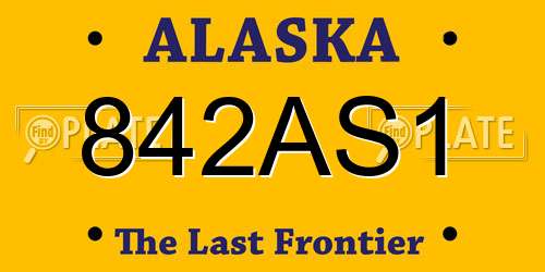 842AS1 Alaska License Plate