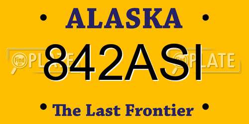 842ASI Alaska License Plate