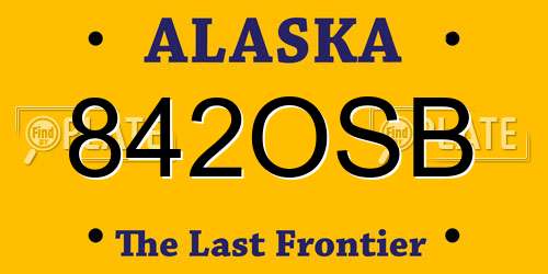 842OSB Alaska License Plate