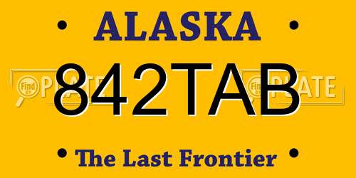 842TAB Alaska License Plate