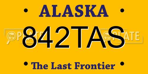 842TAS Alaska License Plate