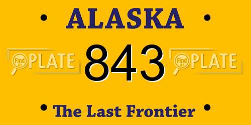 843 Alaska License Plate
