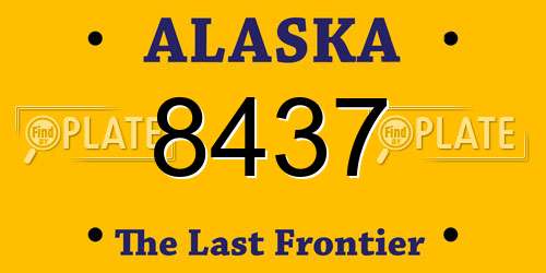 8437 Alaska License Plate
