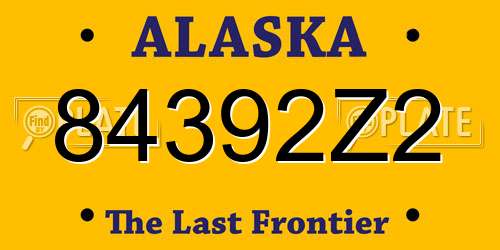 84392Z2 Alaska License Plate