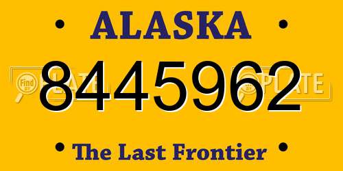 8445962 Alaska License Plate