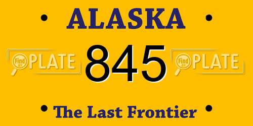 845 Alaska License Plate