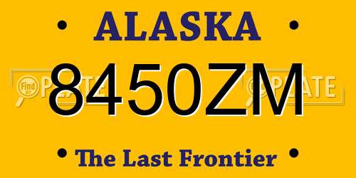 8450ZM Alaska License Plate