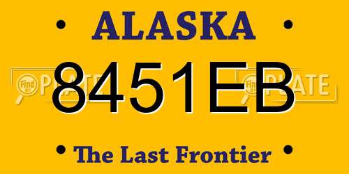 8451EB Alaska License Plate