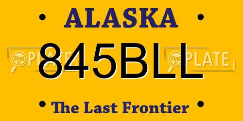 845BLL Alaska License Plate