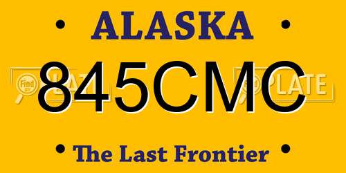 845CMC Alaska License Plate