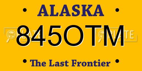 845OTM Alaska License Plate
