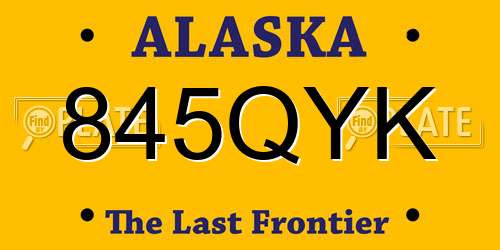 845QYK Alaska License Plate