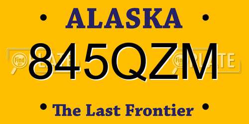 845QZM Alaska License Plate