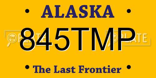 845TMP Alaska License Plate